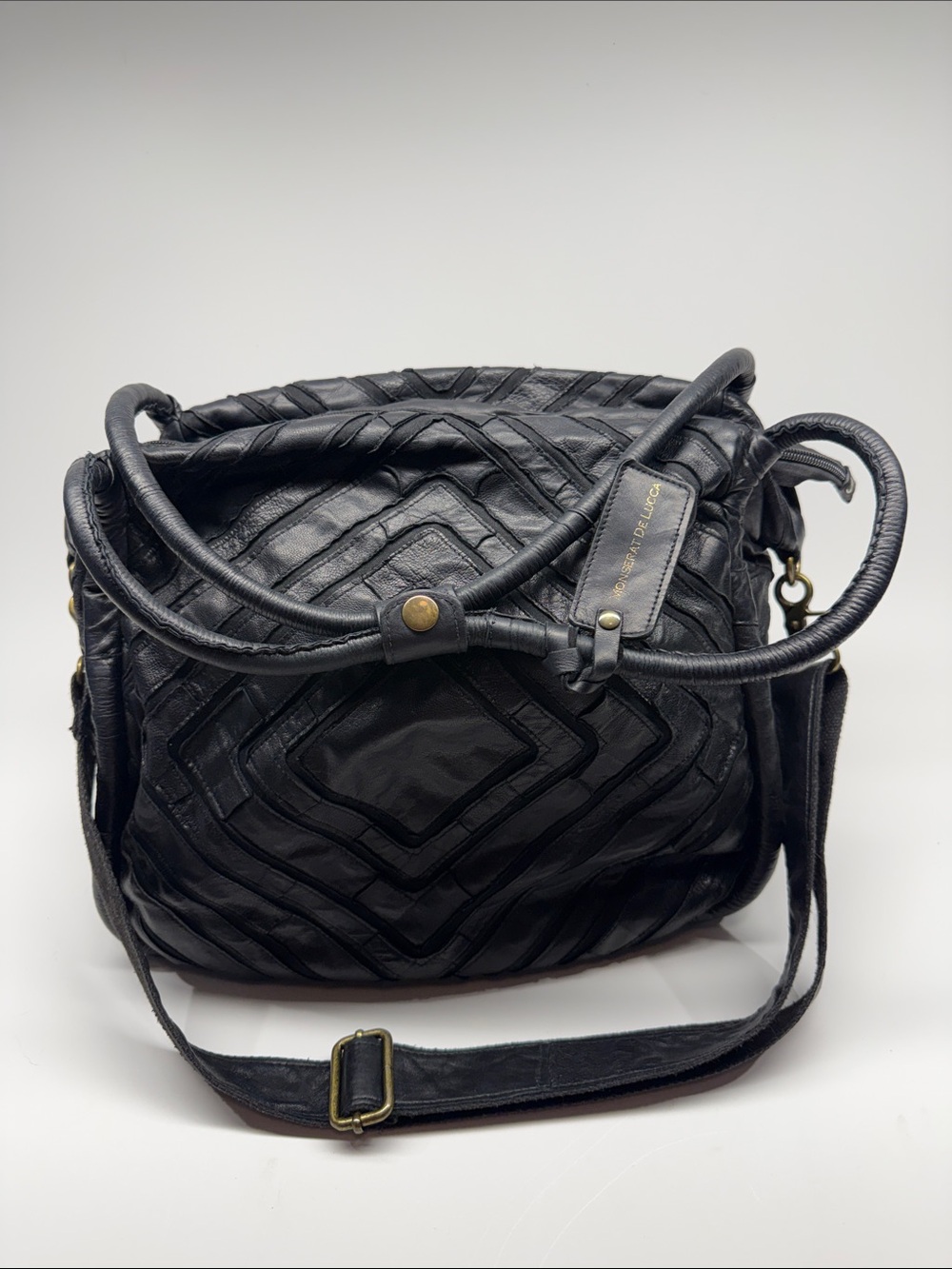 Monserat De Lucca Benecio Tote Black Quilted Leather Shoulder Bag